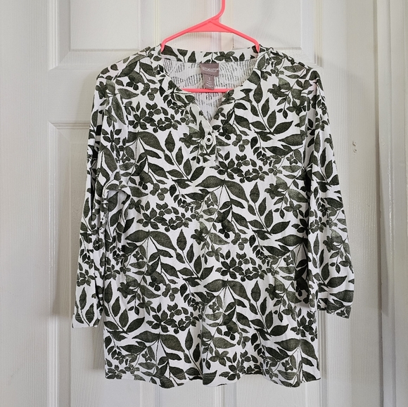 Chico's leaf print top - Picture 1 of 7